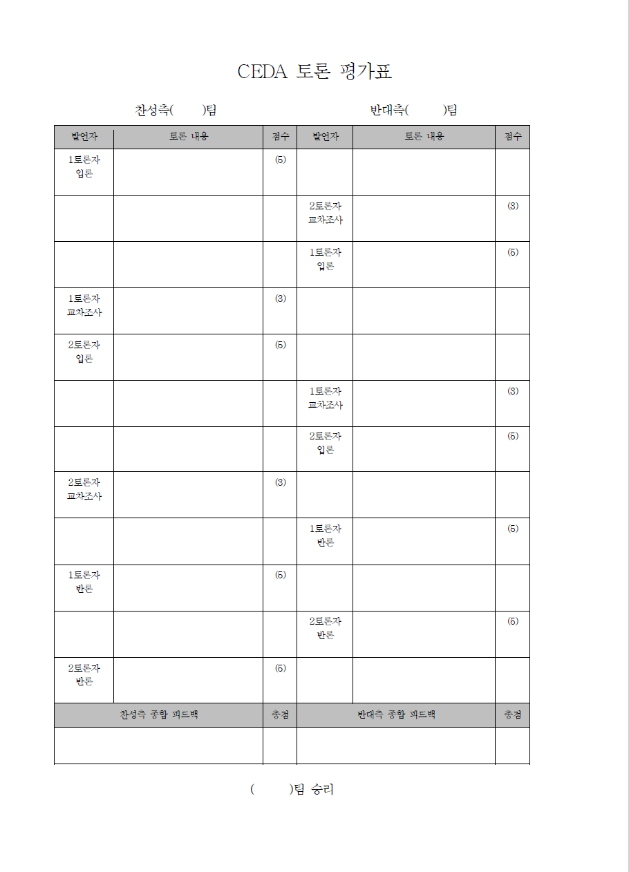 ceda 토론 평가표